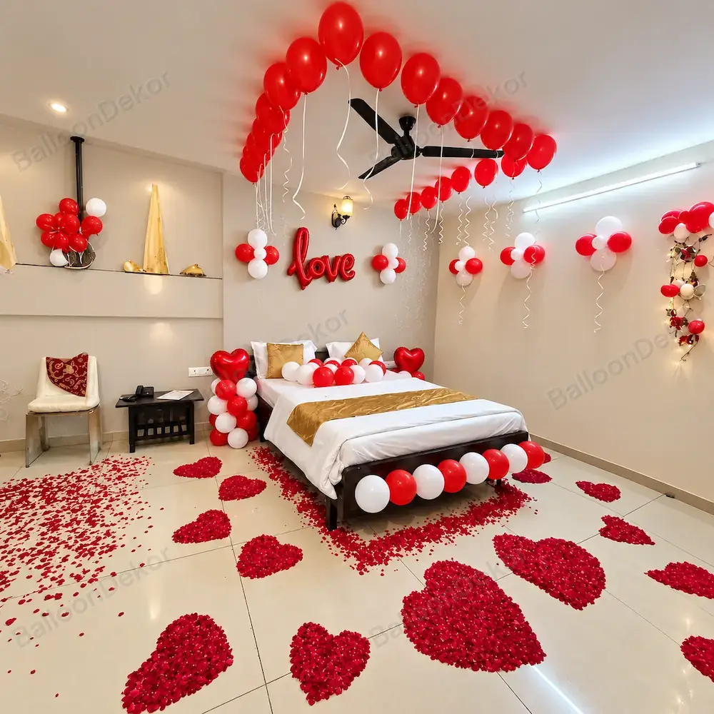 Newlywed Love Setup — First Wedding Night Decoration in Kolkata in Kolkata