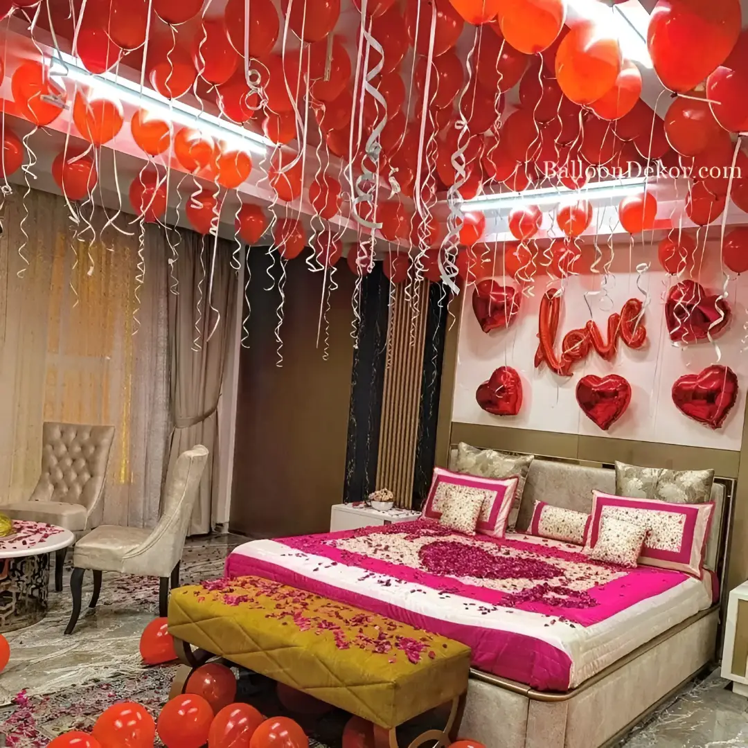 Romantic First Night Setup — First Wedding Night Decoration in Kolkata in Kolkata
