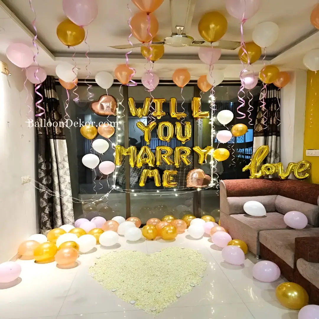 Proposal Balloon Decoration at Home — Proposal Decoration