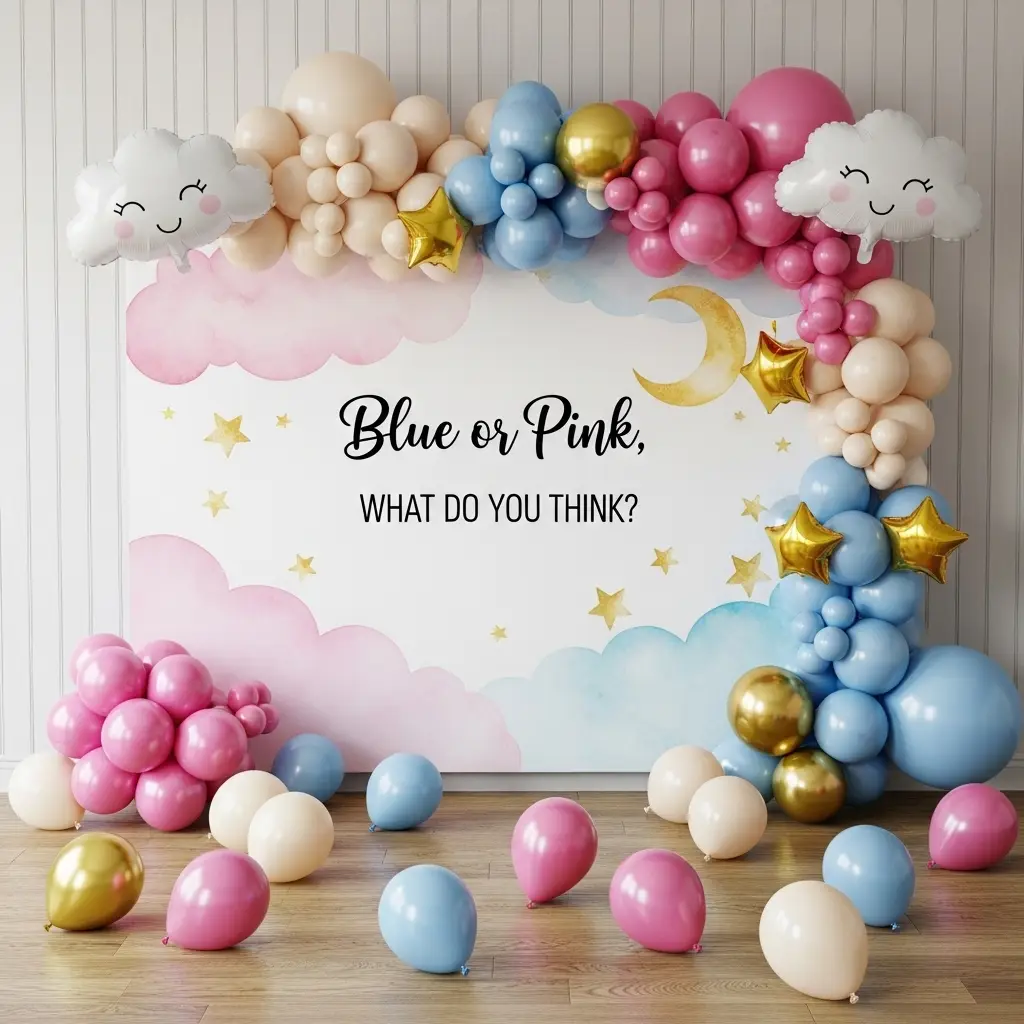 Baby Shower Banner with Balloon Decoration