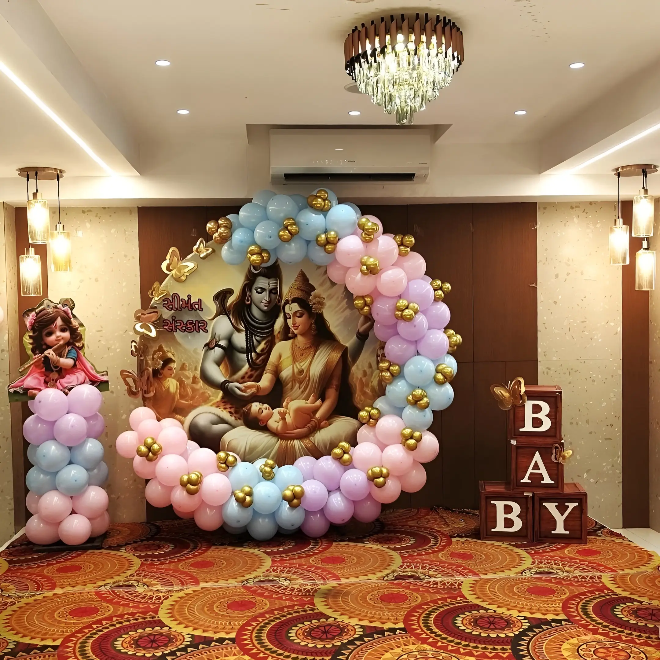Krishna Backdrop Setup For Baby Shower