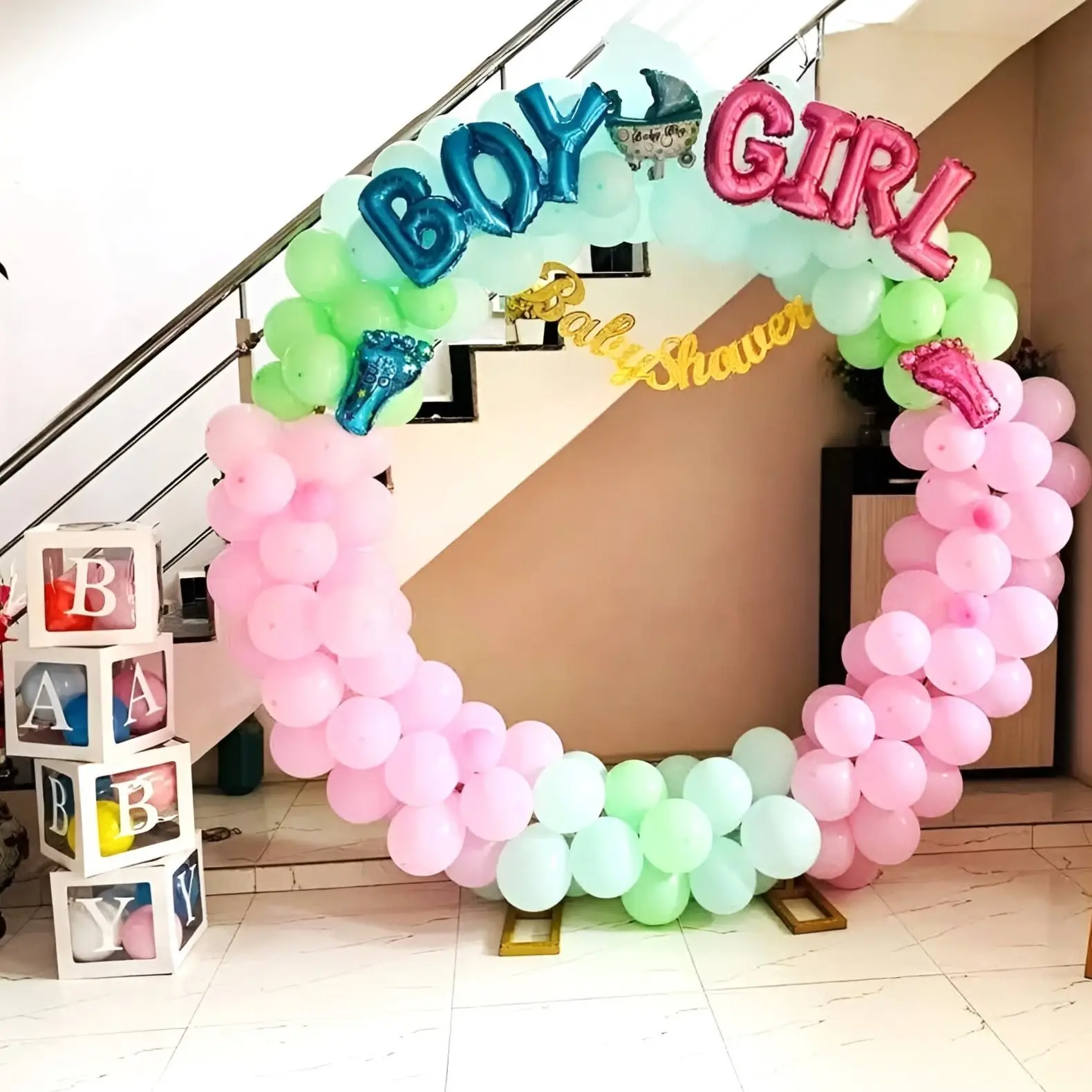 Boy Or Girl Ring Setup For Baby Shower