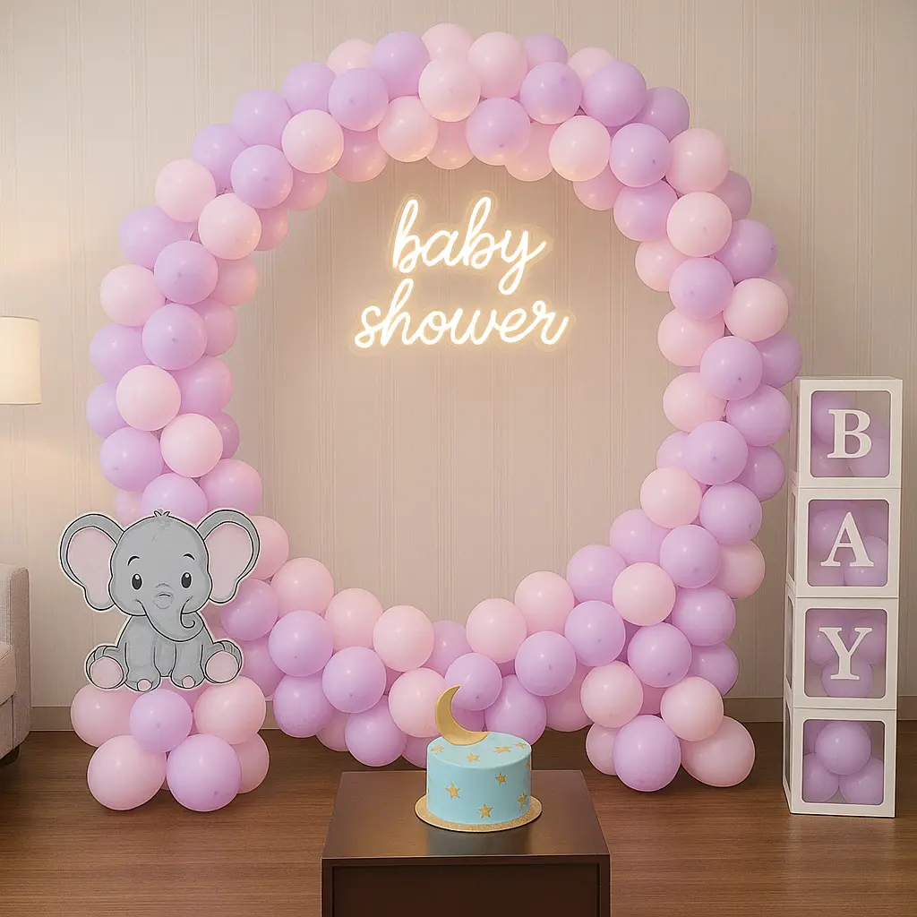 Baby Shower Pastel Theme Decoration with Balloons