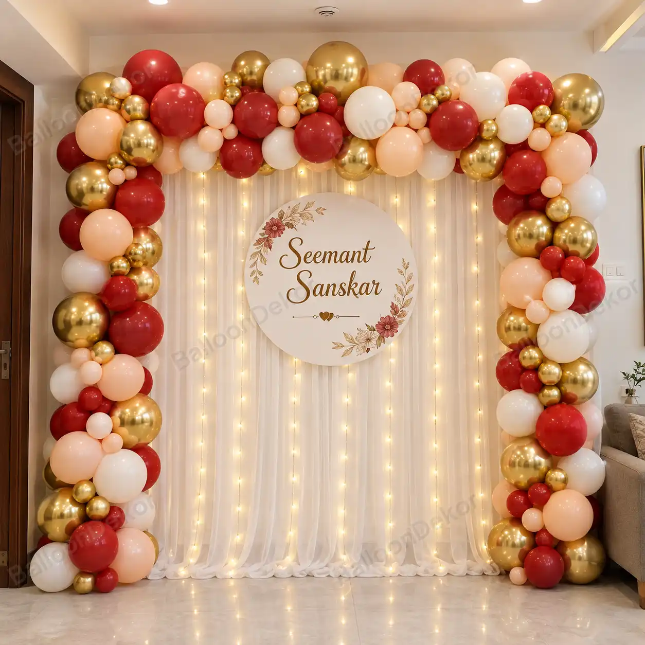 Seemant Sanskar Balloon Arch Decoration — Seemant Sanskar Decoration at Home & Venue