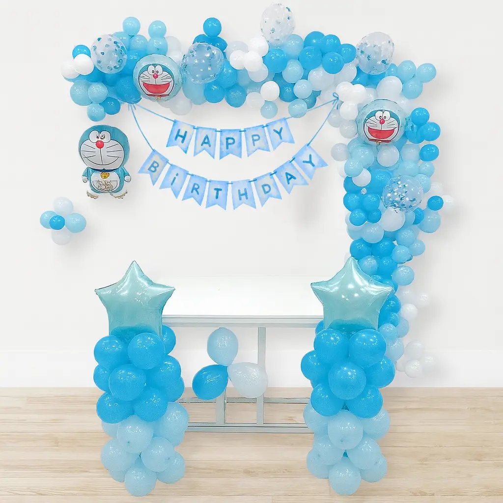 Doremon Theme Kids Birthday Arch