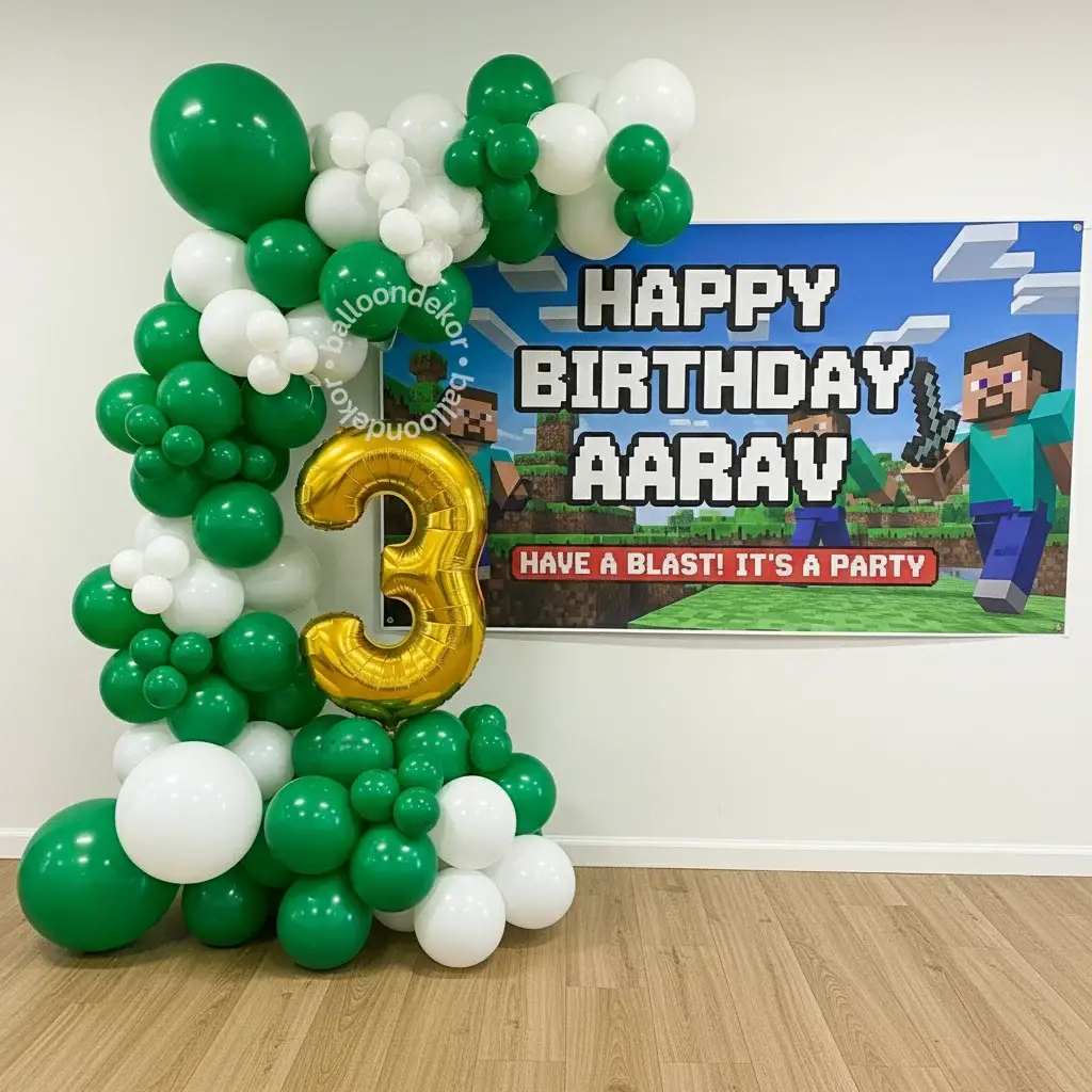 Minecraft Kids Birthday Party Setup