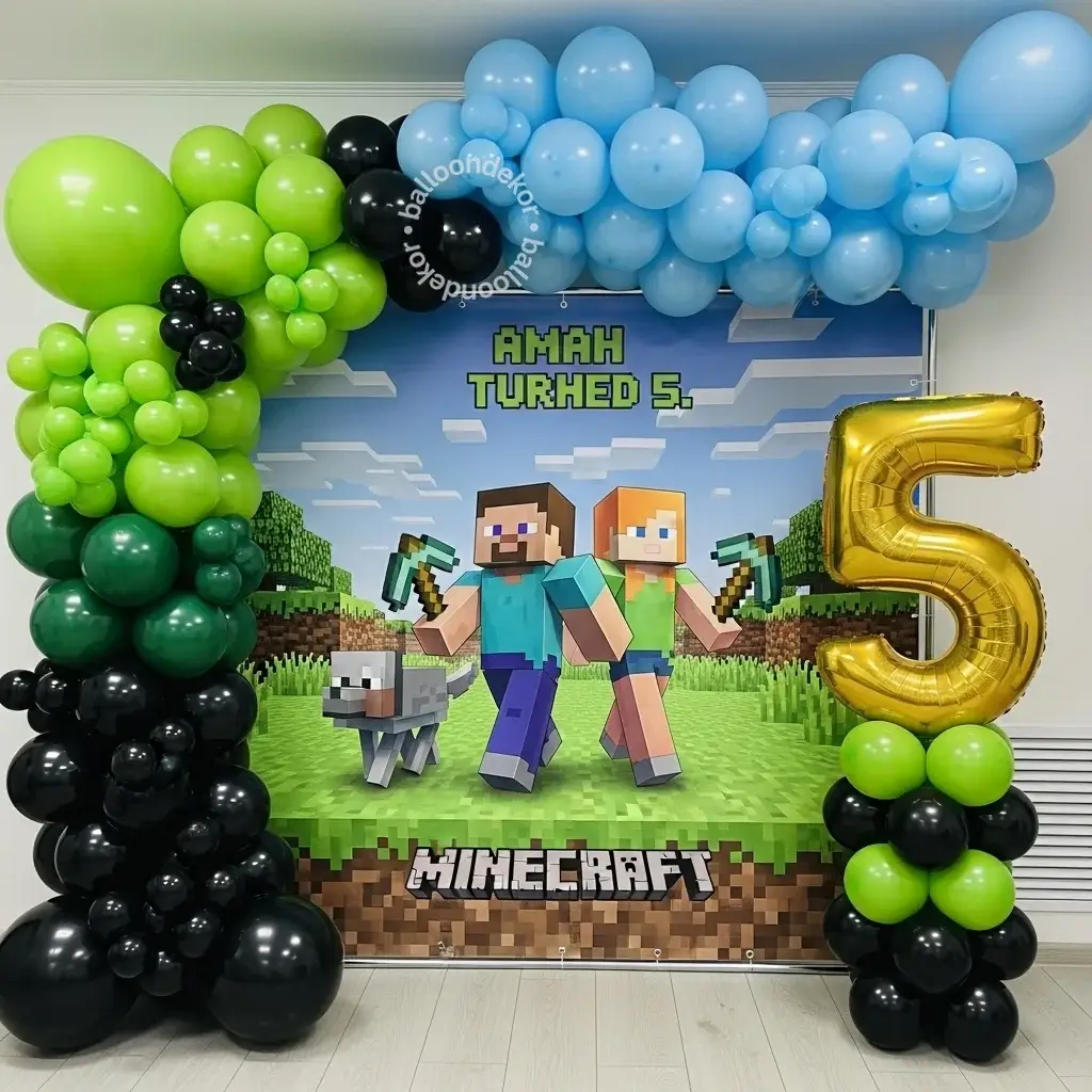 Minecraft Fun Theme Birthday Setup