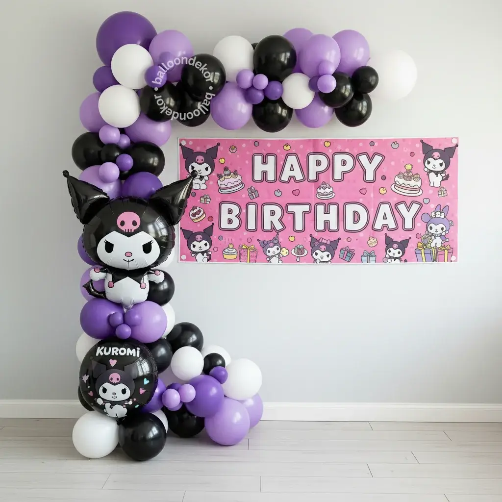 Simple Kuromi Theme Birthday Setup