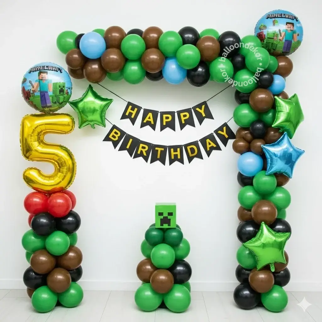 Simple Minecraft Theme Birthday Decor