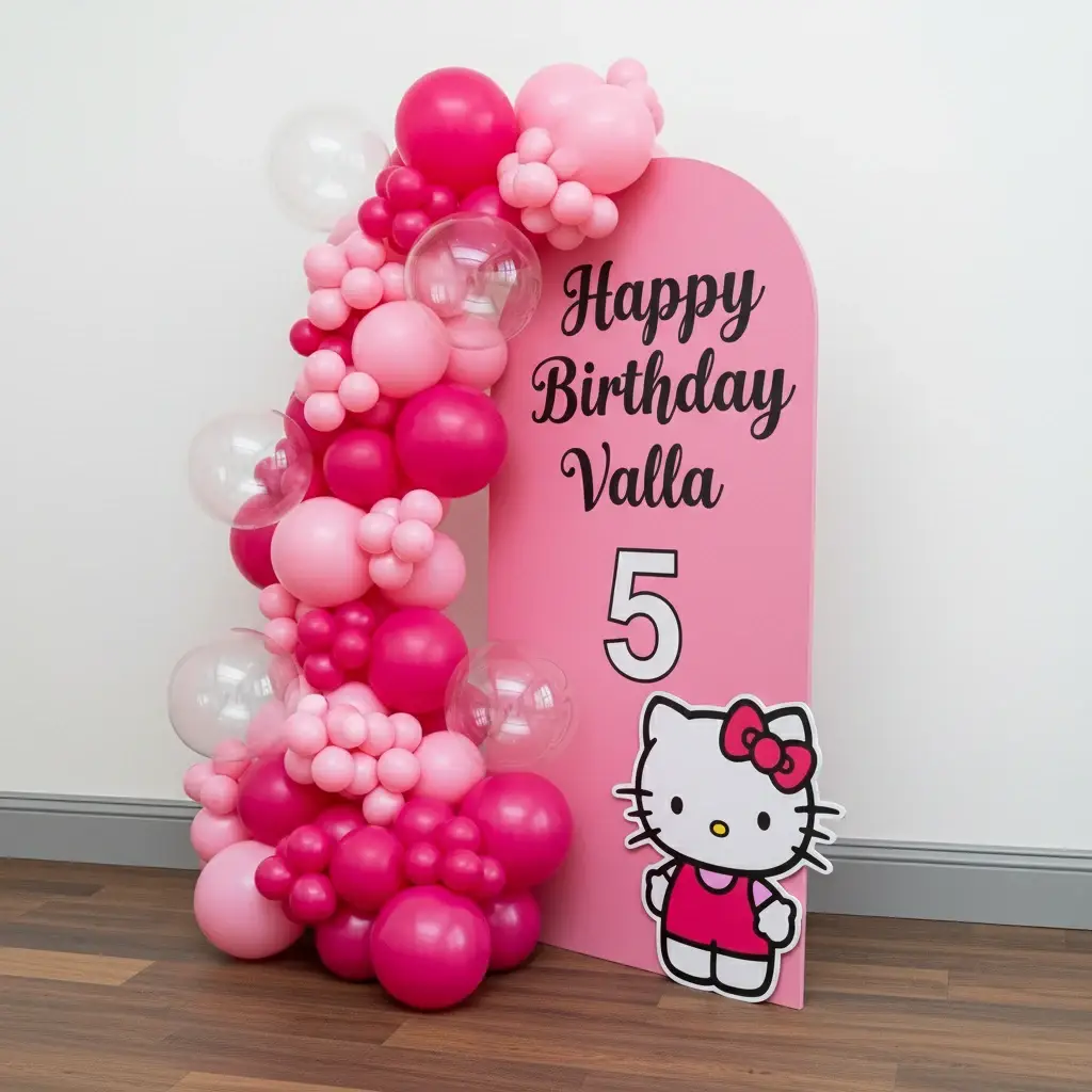 Hello Kitty Birthday Backdrop Setup — thumbnail 2
