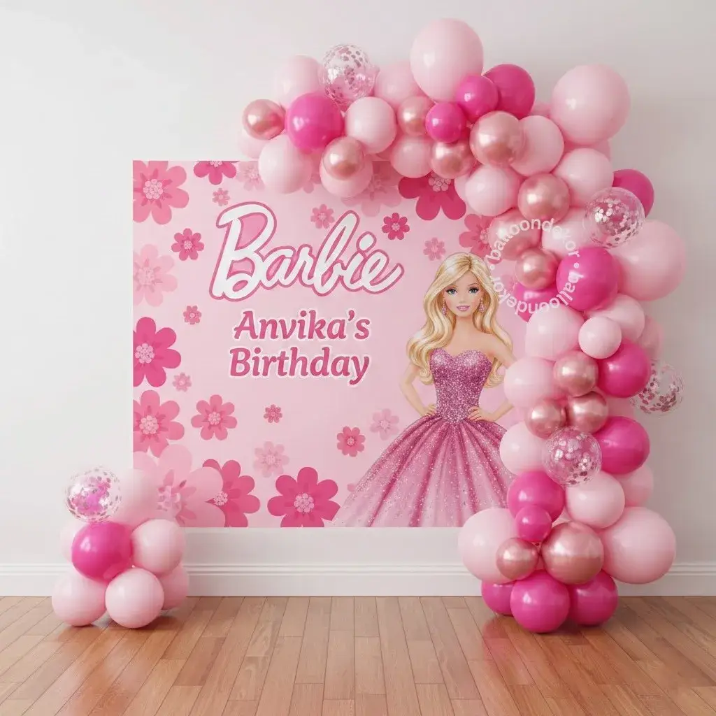 Pink Glam Barbie Theme Birthday Decor