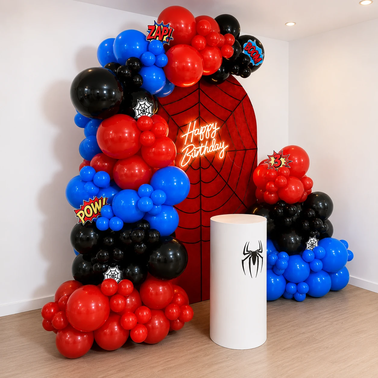 Spiderman Theme Birthday Balloon Decoration — thumbnail 2