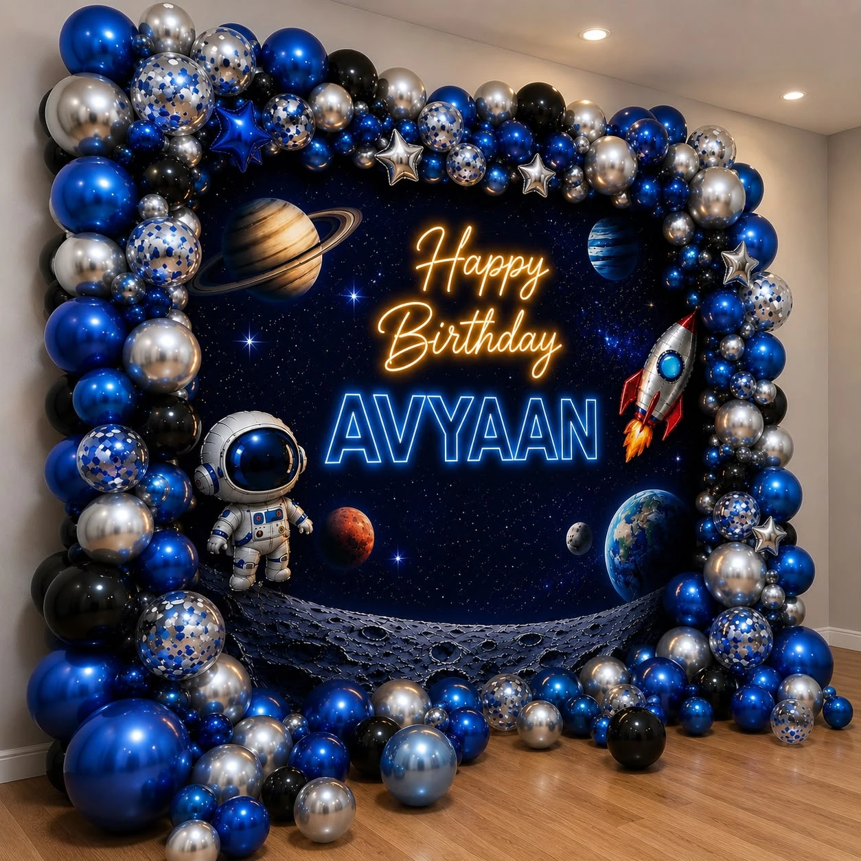 Outer Space  Birthday Balloon Decoration — thumbnail 2