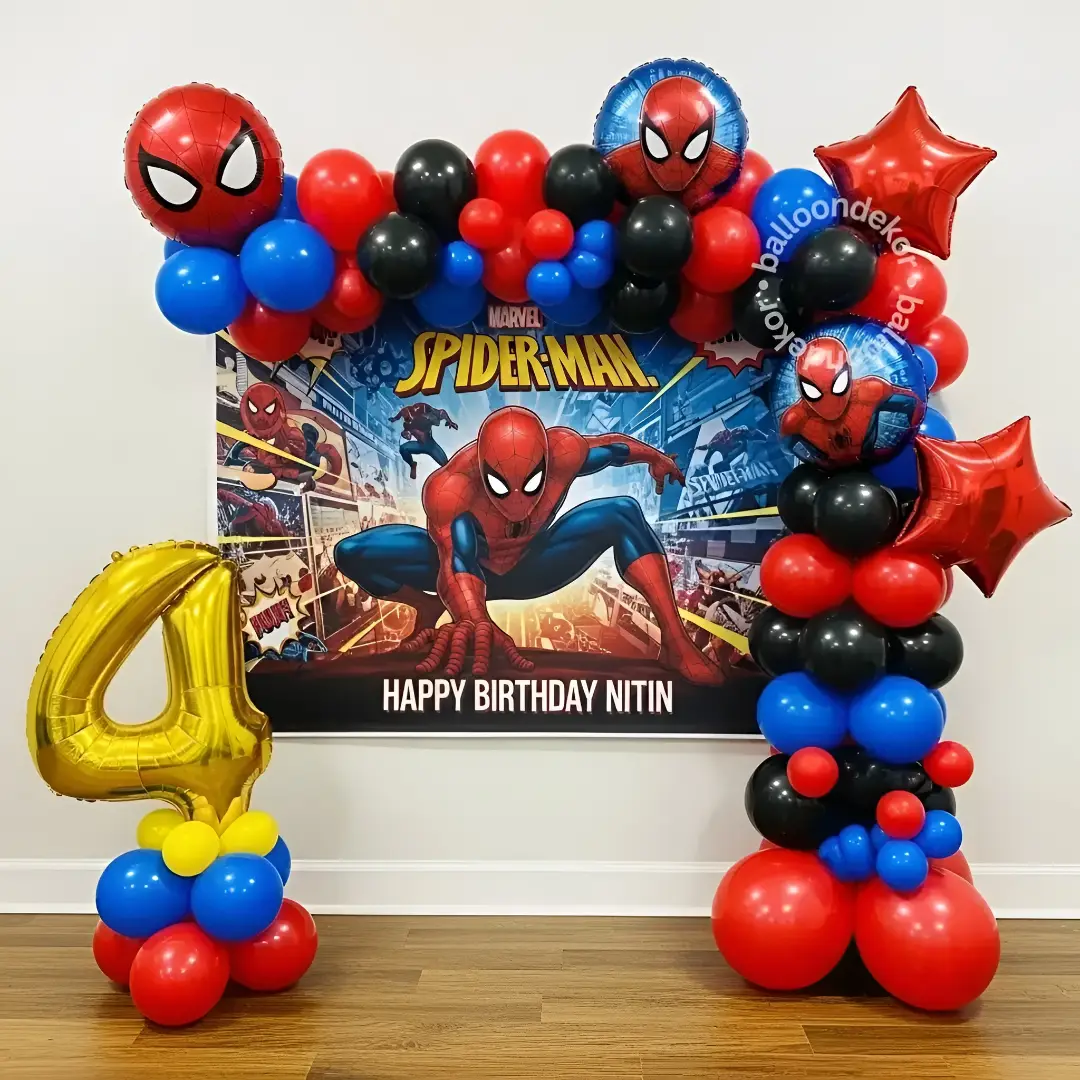 Amazing Spiderman Birthday Setup — Birthday Decoration for Baby Boy