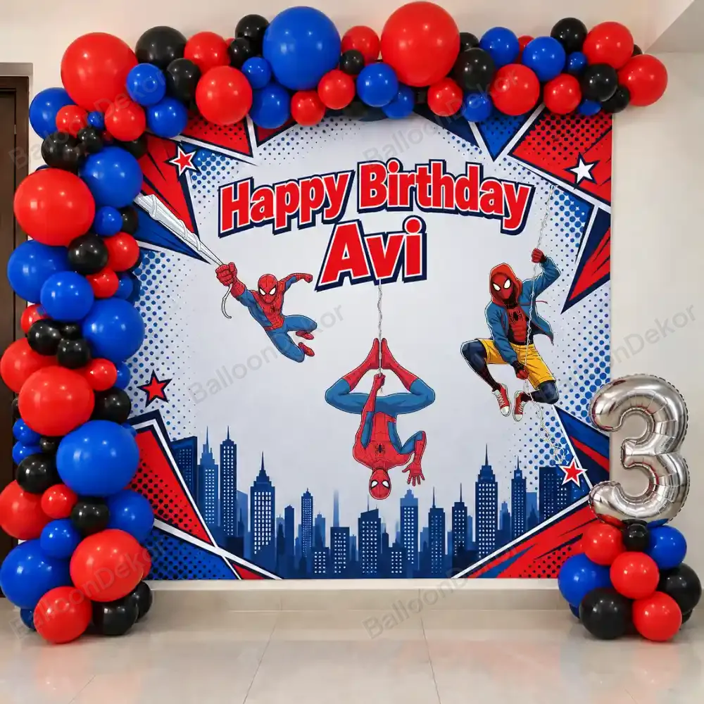 Amazing Spiderman Birthday Setup — Birthday Decoration in Hyderabad in Hyderabad