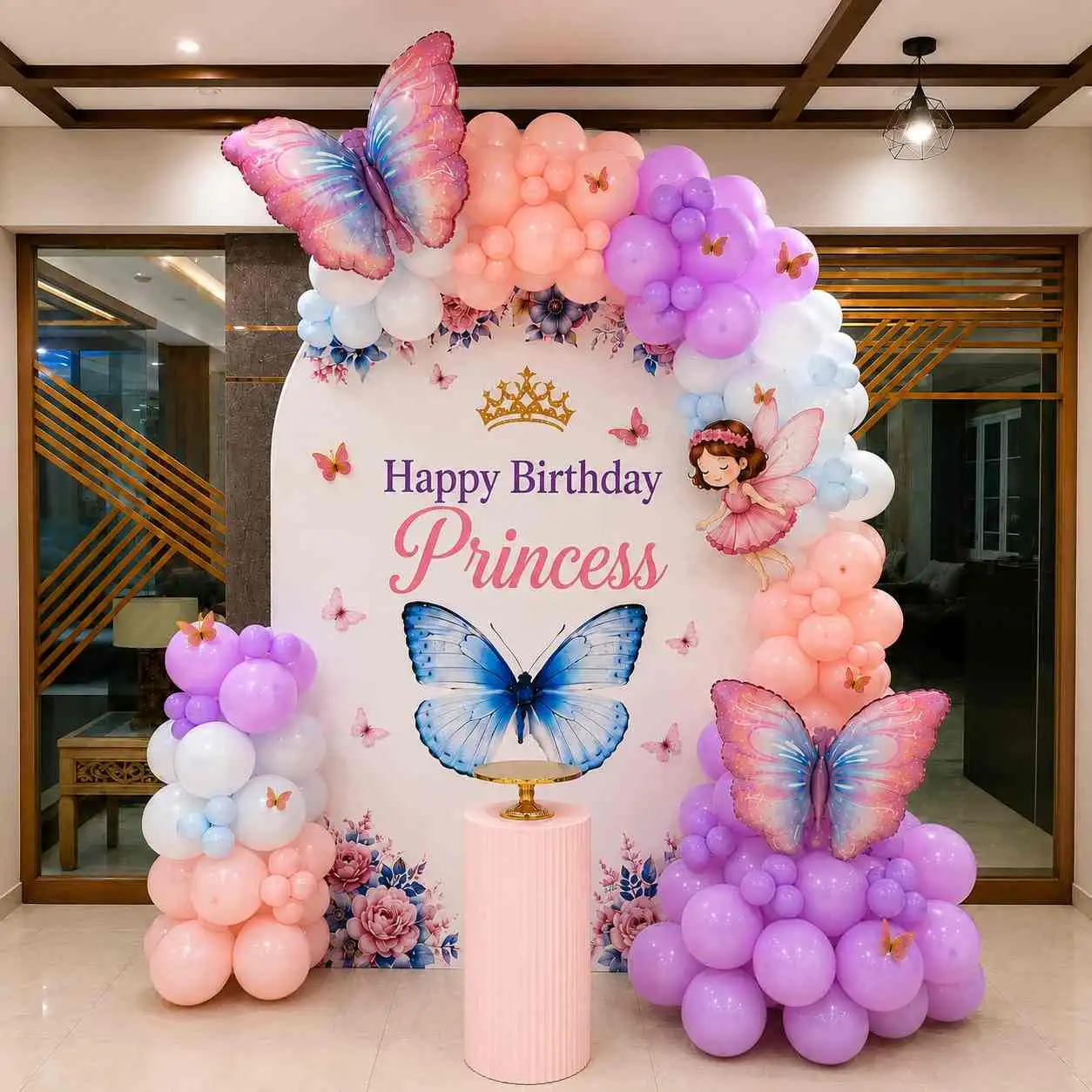 Butterfly Princess Birthday Balloon Decoration