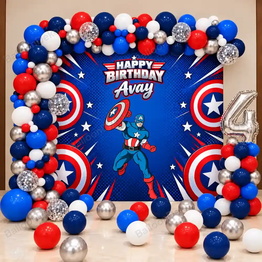 Captain America Theme Decoration — Superhero Theme Decoration