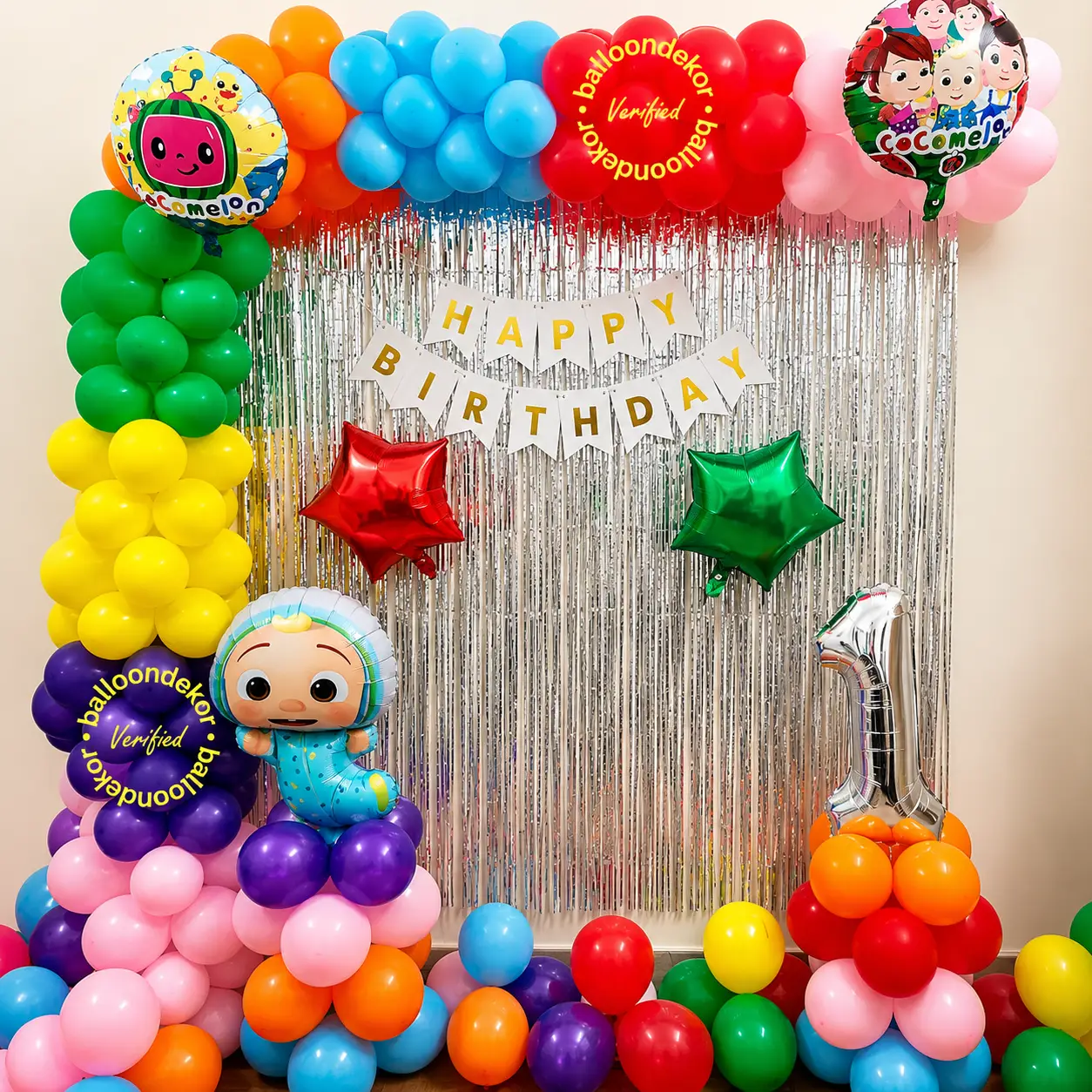 Cocomelon Birthday Decor — Balloon Decoration at Home by Expert Decorators