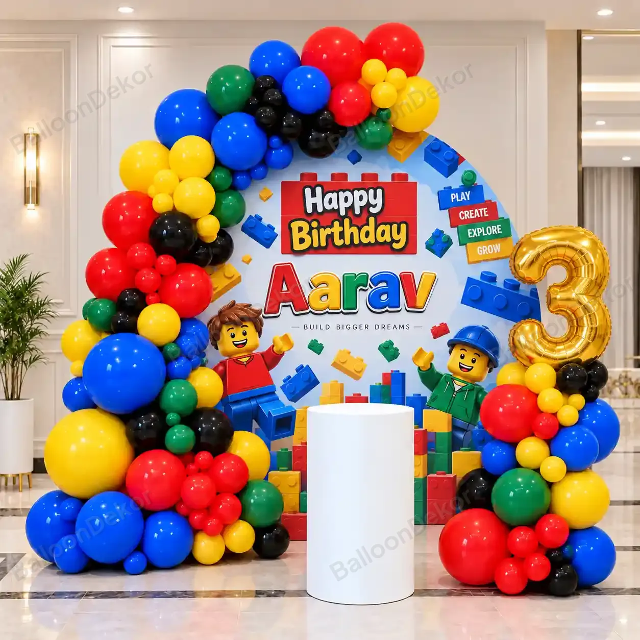 Creative Lego Birthday Balloon Decoration