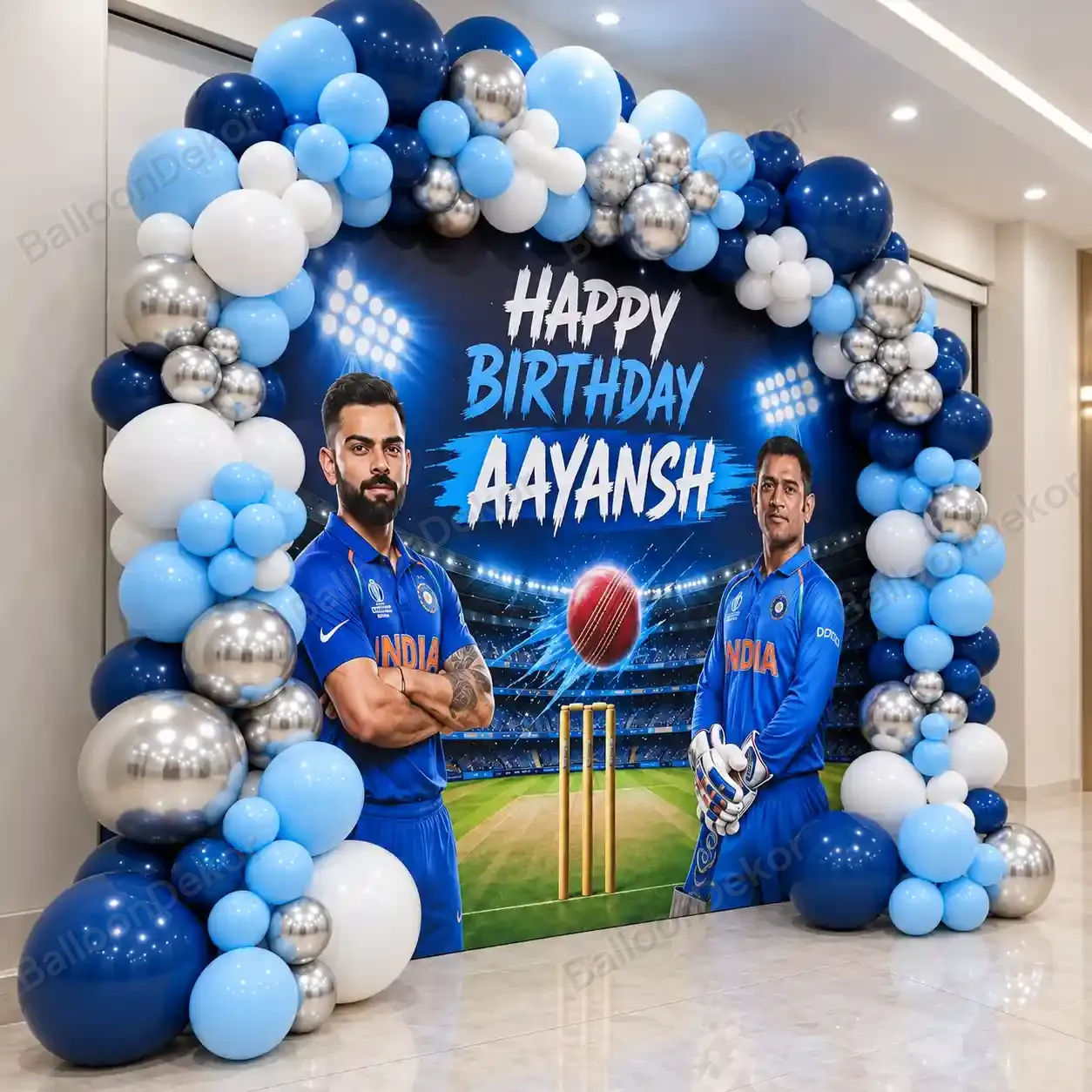 Cricket Theme Birthday Balloon Decoration — photo 2
