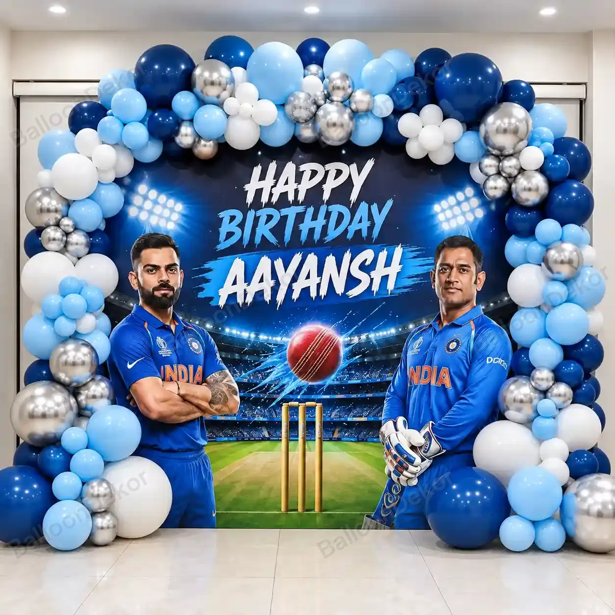 Cricket Theme Birthday Balloon Decoration