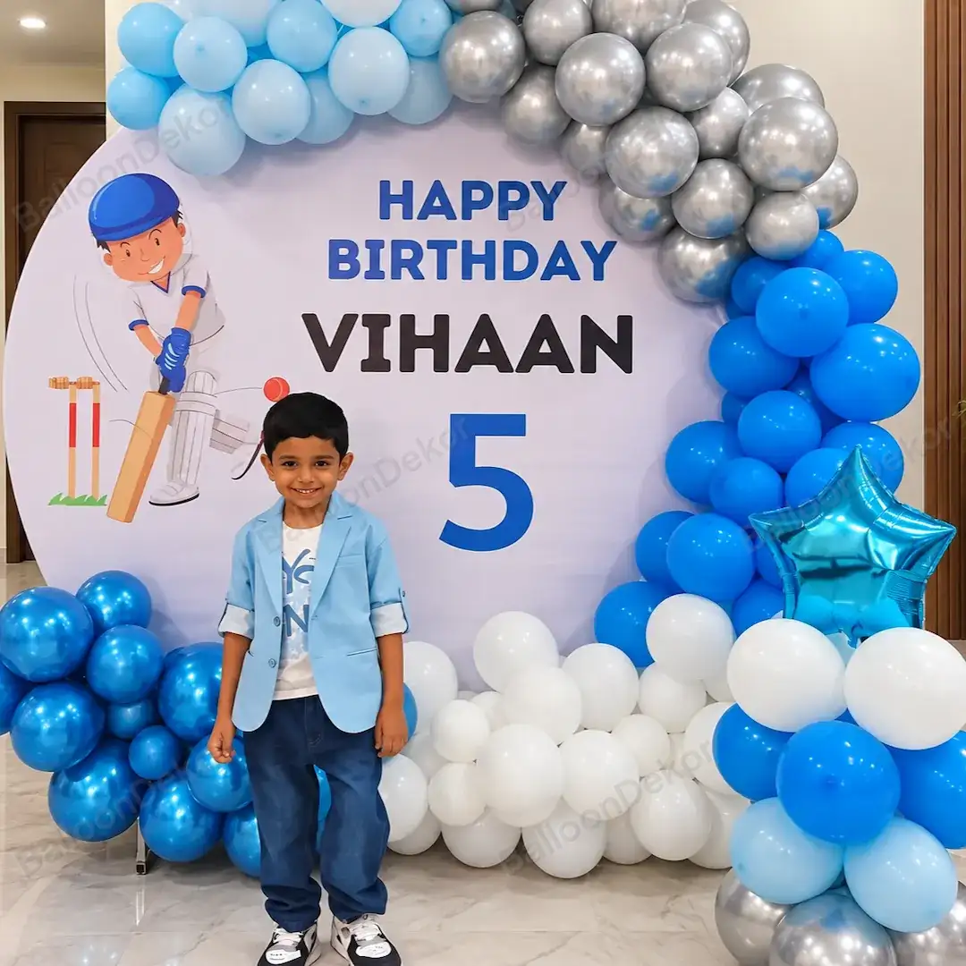Cricket Themed Birthday Backdrop — Sports Theme Decoration