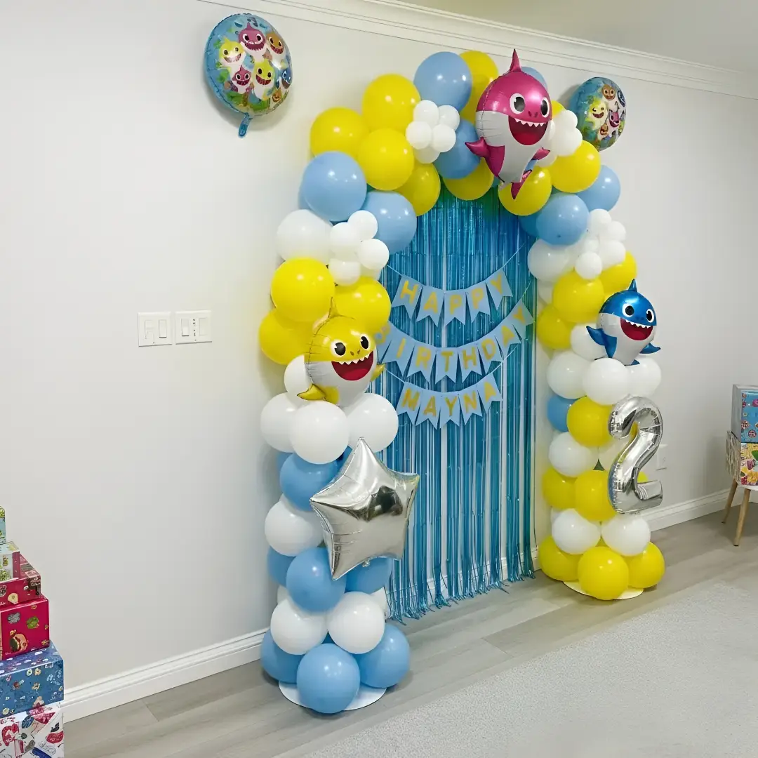 Cute Baby Shark Birthday Balloon Setup — thumbnail 3
