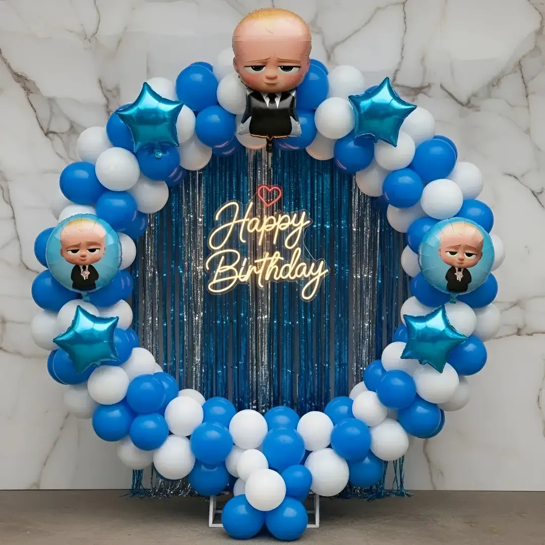Cute Boss Baby Balloon Ring Decor — Boss Baby Theme Decoration in Amritsar
