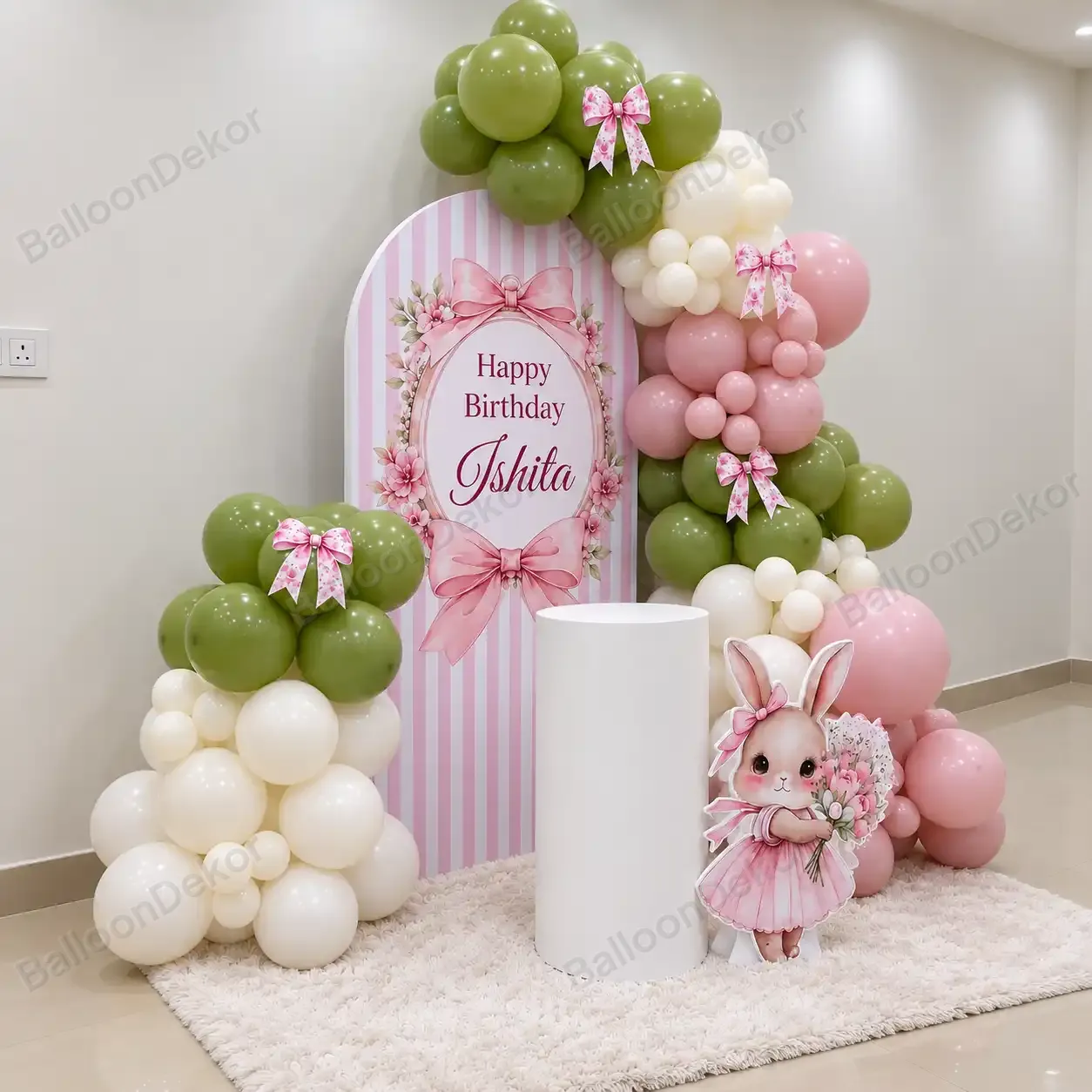 Cute Bunny Theme Birthday Decoration — thumbnail 2