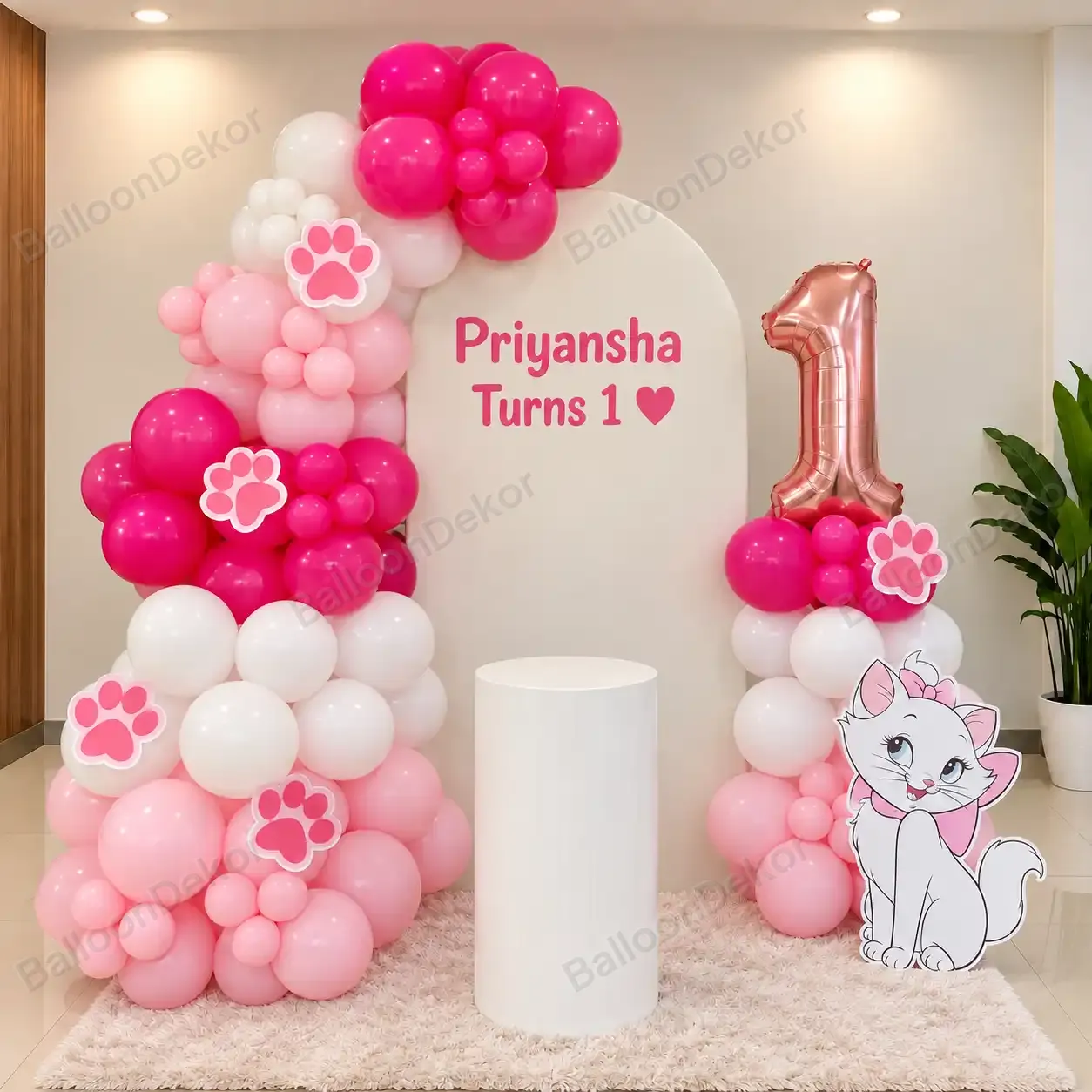 Cute Cat Theme Birthday Decoration