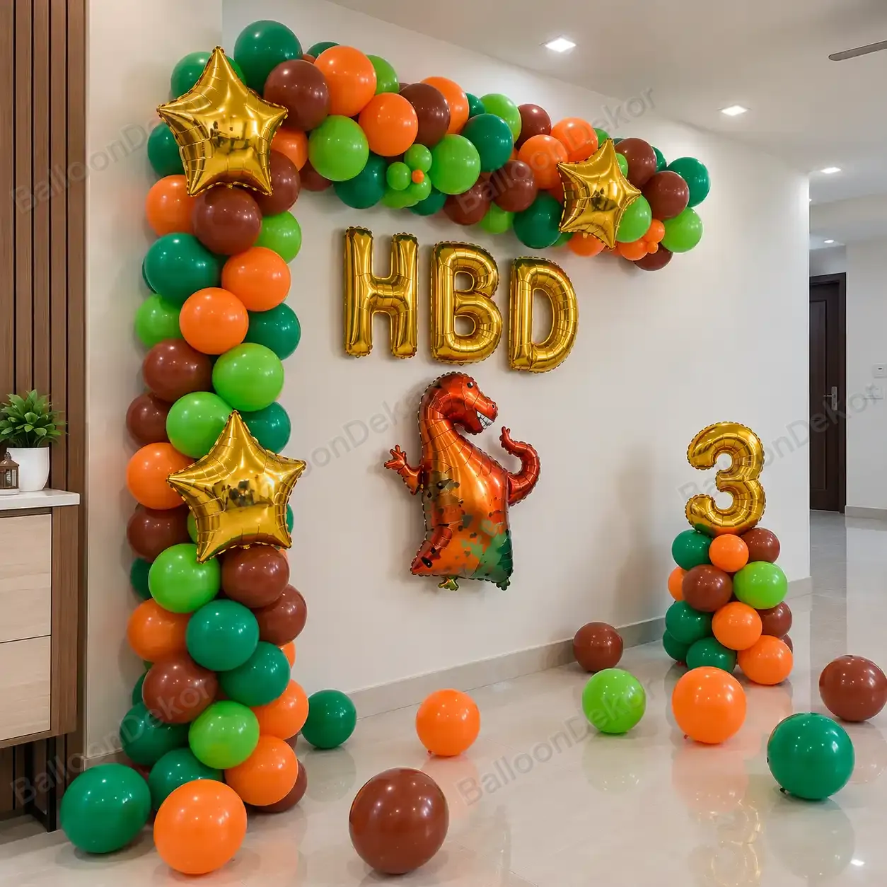 Dinosaur Theme Birthday Balloon Decoration — thumbnail 2
