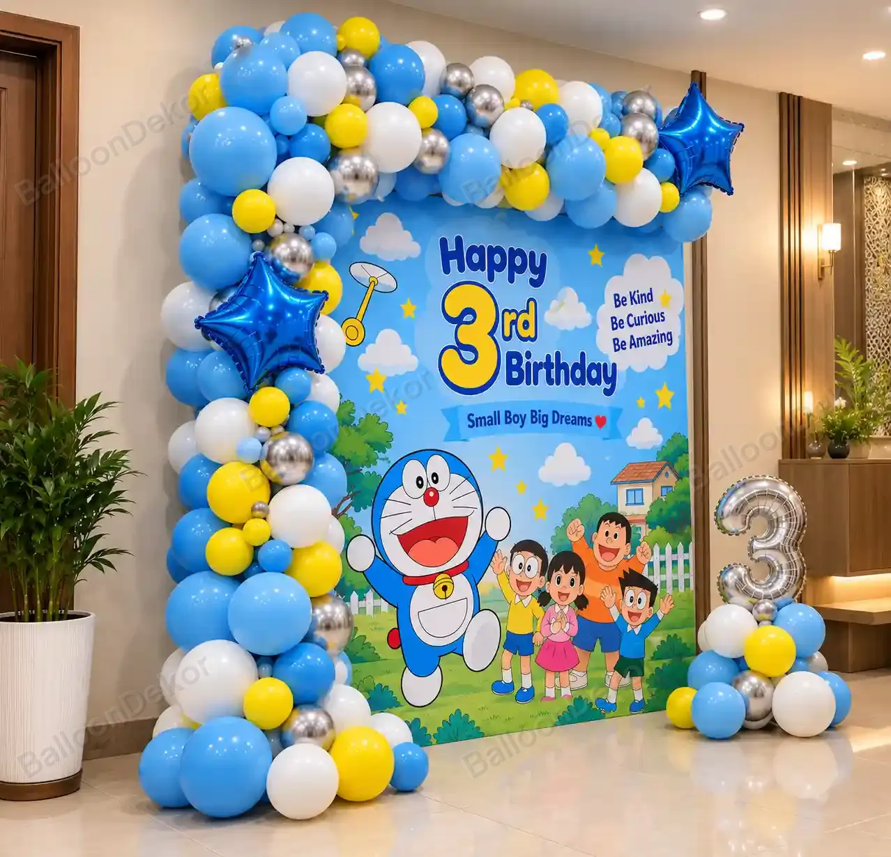 Doraemon Theme Birthday Balloon Decoration — thumbnail 2