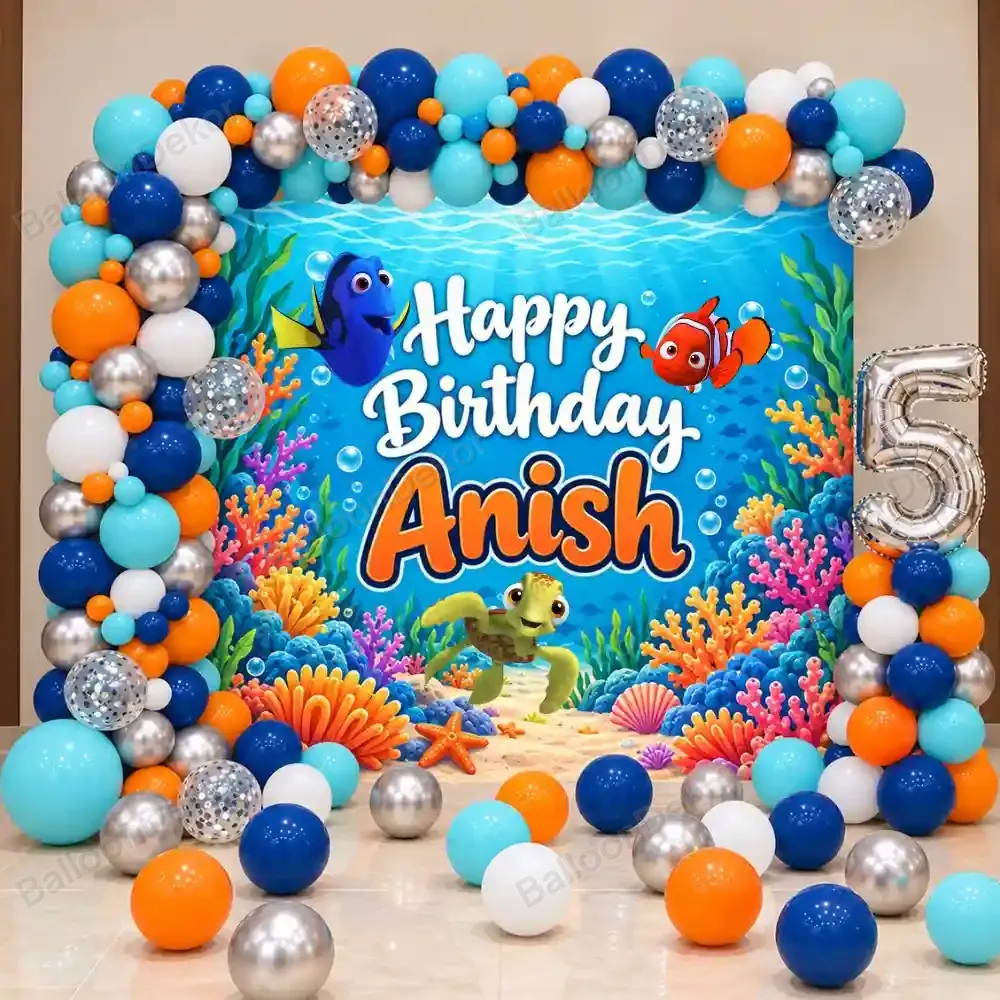 Finding Nemo Theme Birthday Decoration — Baby Shark Theme Decoration