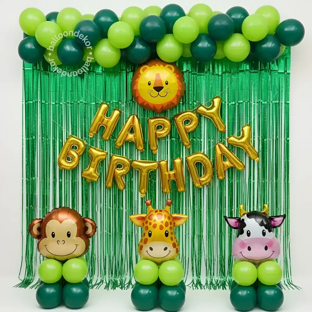 Forest Adventure Theme Balloon Decor — Jungle Theme Decoration in Amritsar