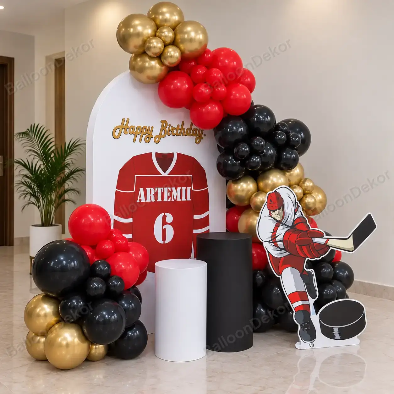 Ice Hockey Champion Birthday Balloon Decoration — thumbnail 2