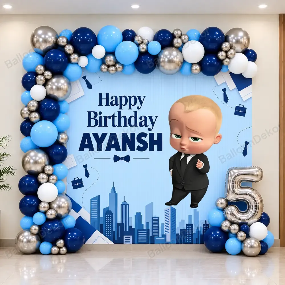 Little Baby Master Birthday Setup — Boss Baby Theme Decoration