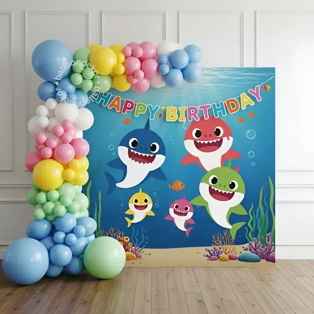 Little Baby Shark Balloon Decoration — Baby Shark Theme Decoration in Amritsar