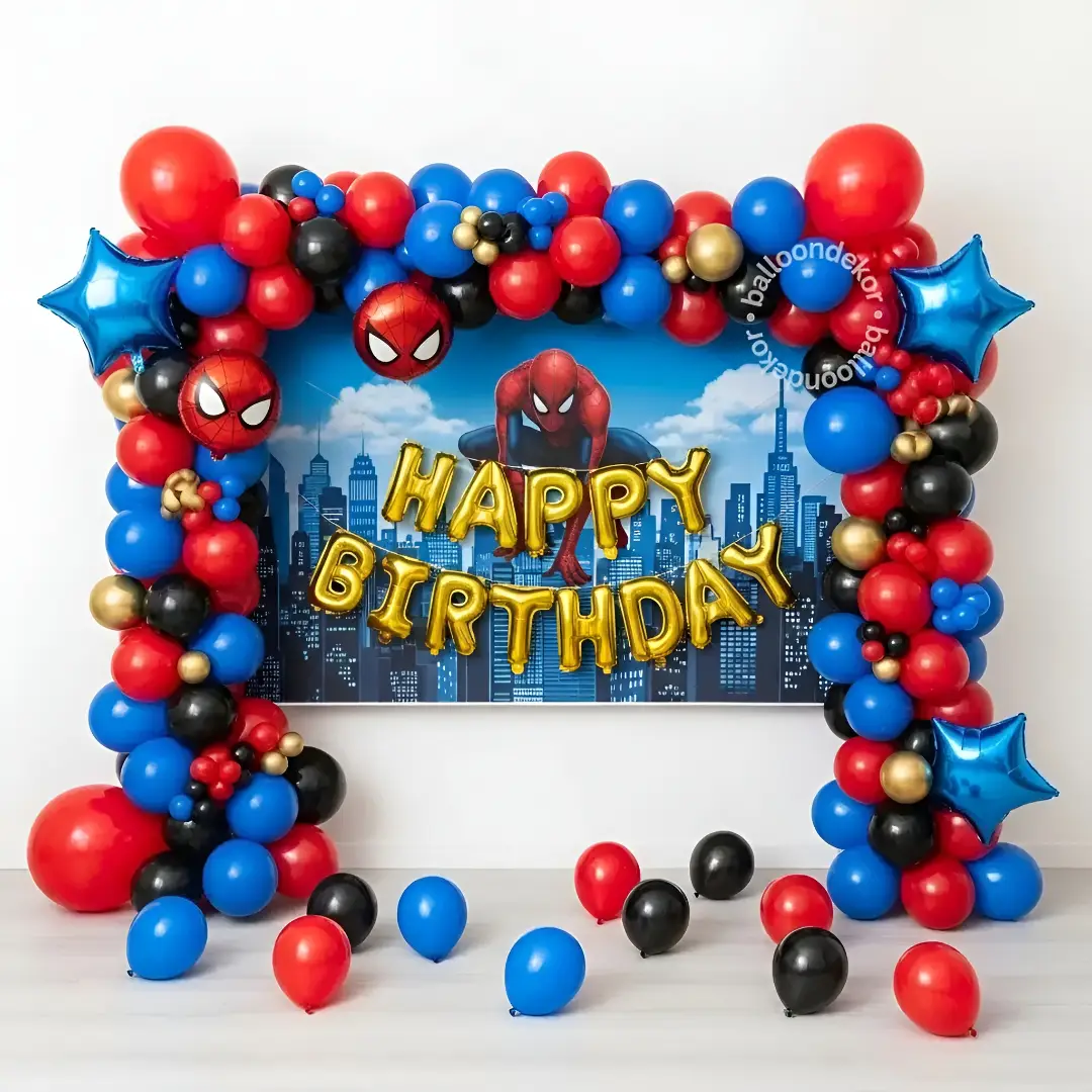 Little Spider Man Birthday Decor — Birthday Decoration for Baby Boy