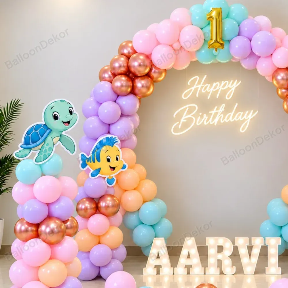 Mermaid Theme Kids Birthday Decoration — thumbnail 2