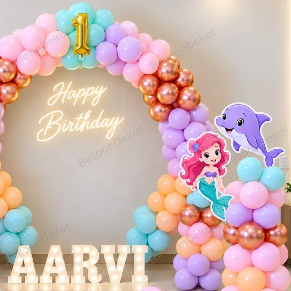 Mermaid Theme Kids Birthday Decoration — thumbnail 3