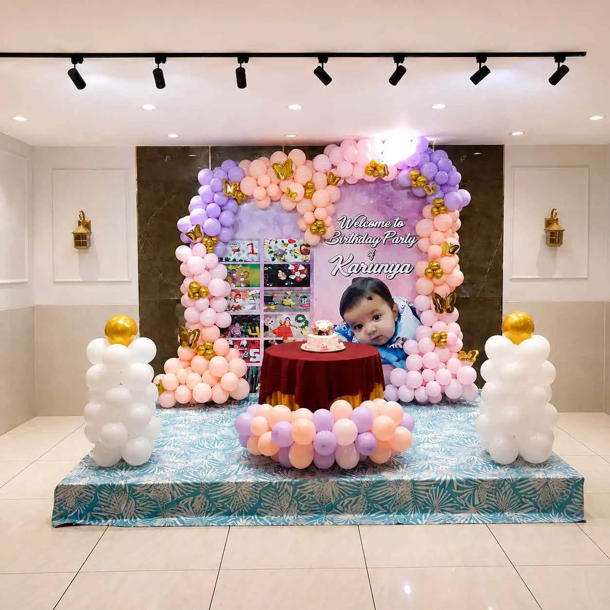 Pastel Butterfly Birthday Balloon Decoration