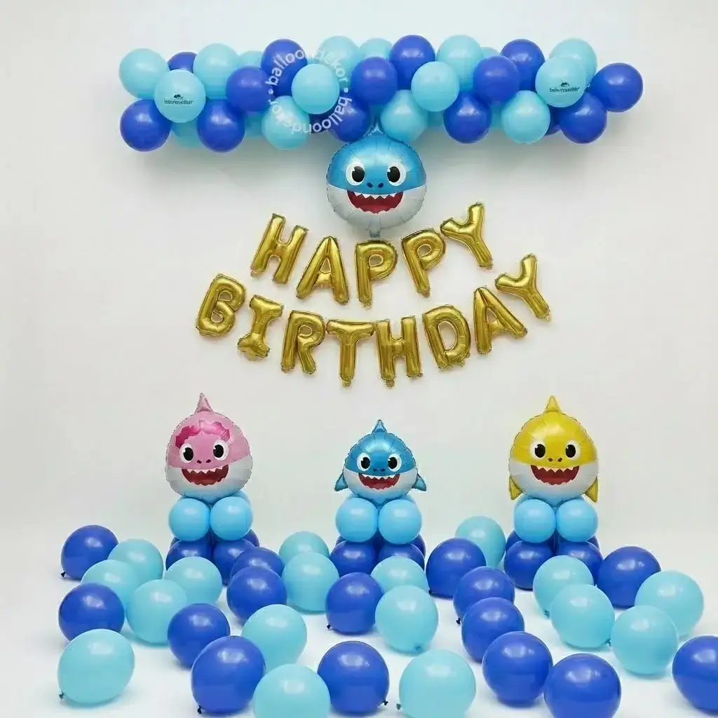 Pretty Little Baby Shark Birthday Setup — Birthday Decoration in Kolkata in Kolkata