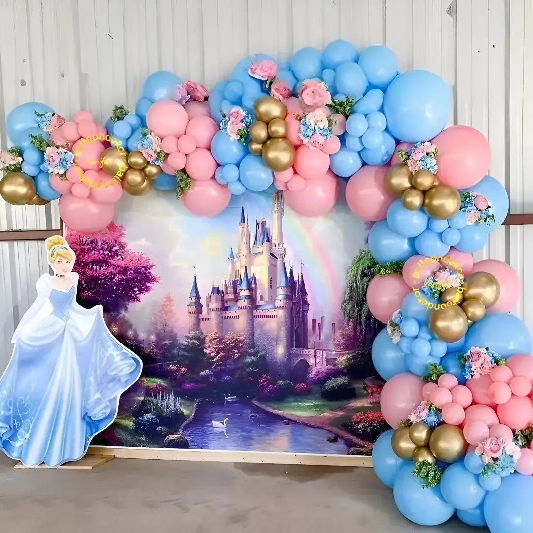 Princess Castle Birthday Backdrop — Princess Theme Decoration