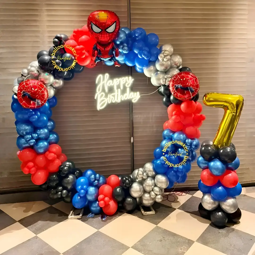 Spiderman Birthday Balloon Backdrop — Balloon Decoration in Whitefield, Bengaluru in Bangalore