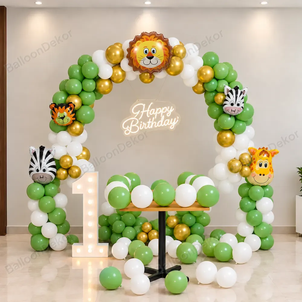 Trending Jungle Theme Backdrop Decor — Birthday Decoration for Baby Girl
