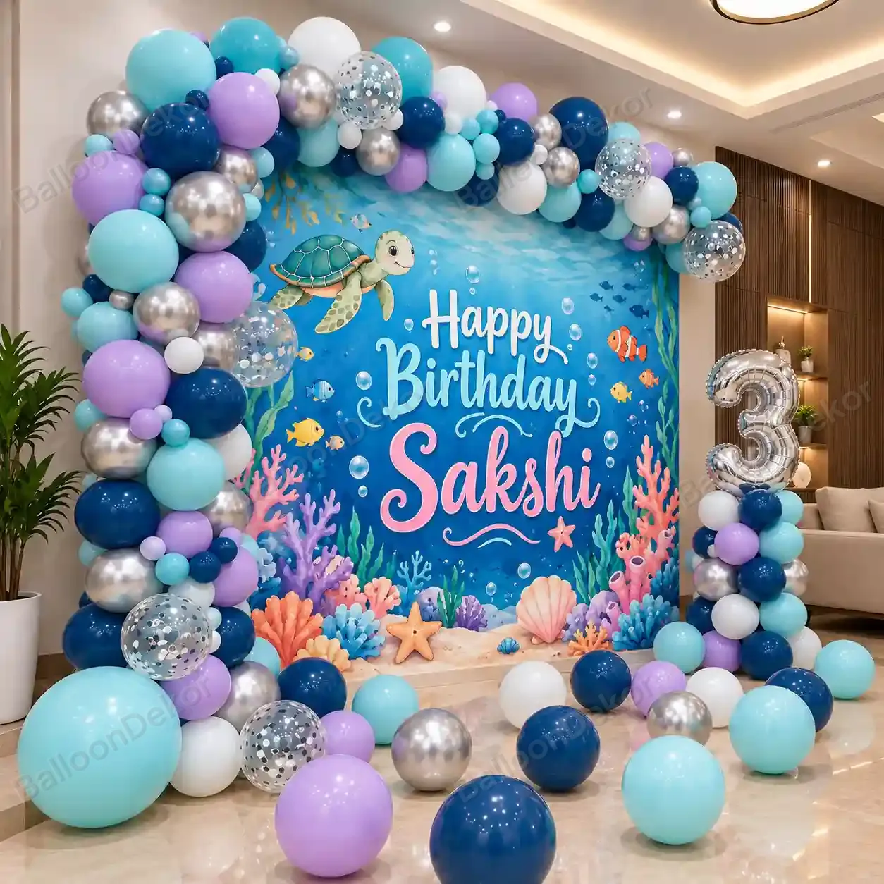 Underwater Theme Birthday Balloon Decoration — thumbnail 2