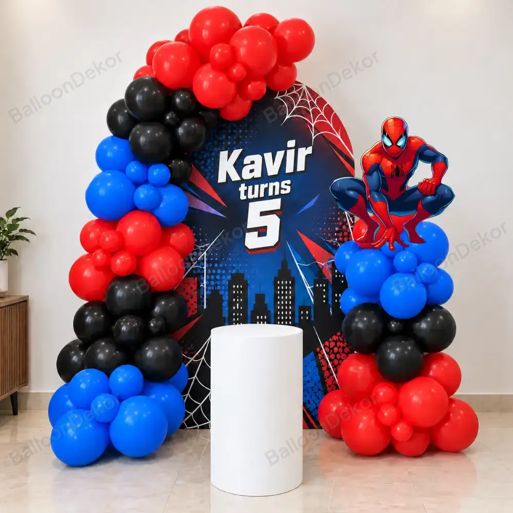 Web-Slinging Spiderman Birthday Celebration — Trending Balloon Decoration Packages in Noida