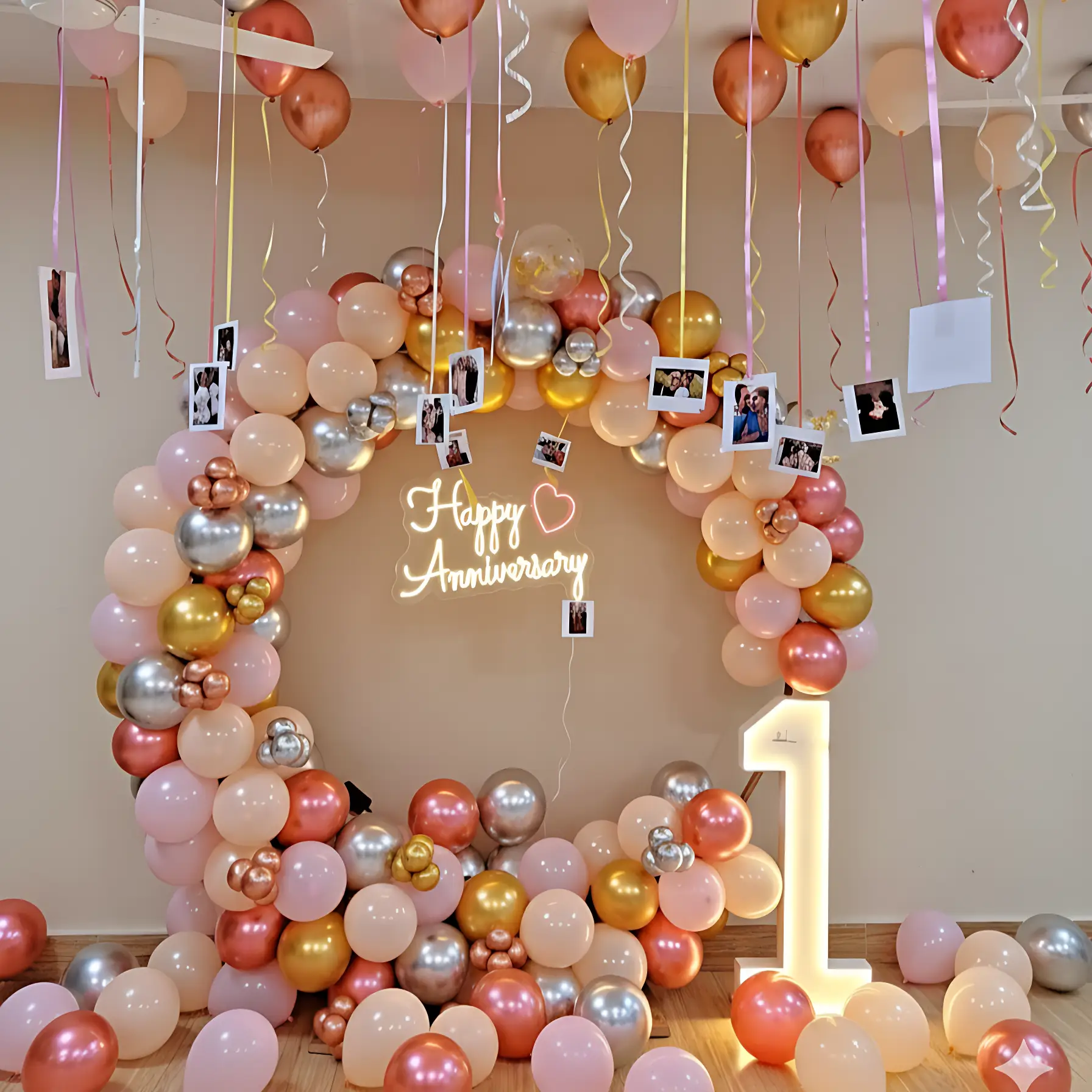 1st Anniversary Decoration at Home with Balloons