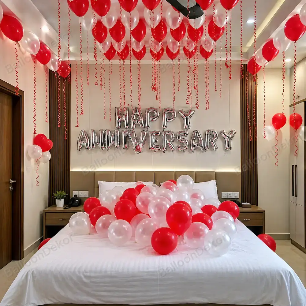1st Anniversary Romantic Room Decoration — Anniversary Decoration in Surat in Surat