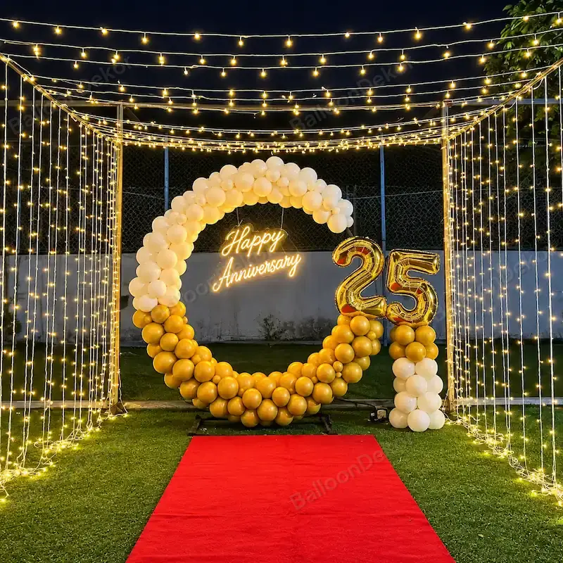 Outdoor Romantic Anniversary Setup — Anniversary Decoration in Surat in Surat
